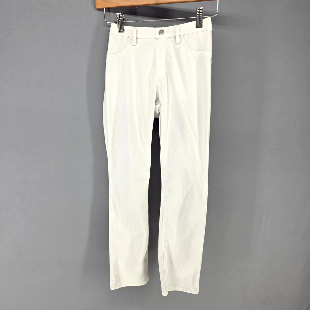 UNIQLO Slim Fit Pants Womens S White Stretch Twill 221-192773 Casual Trousers